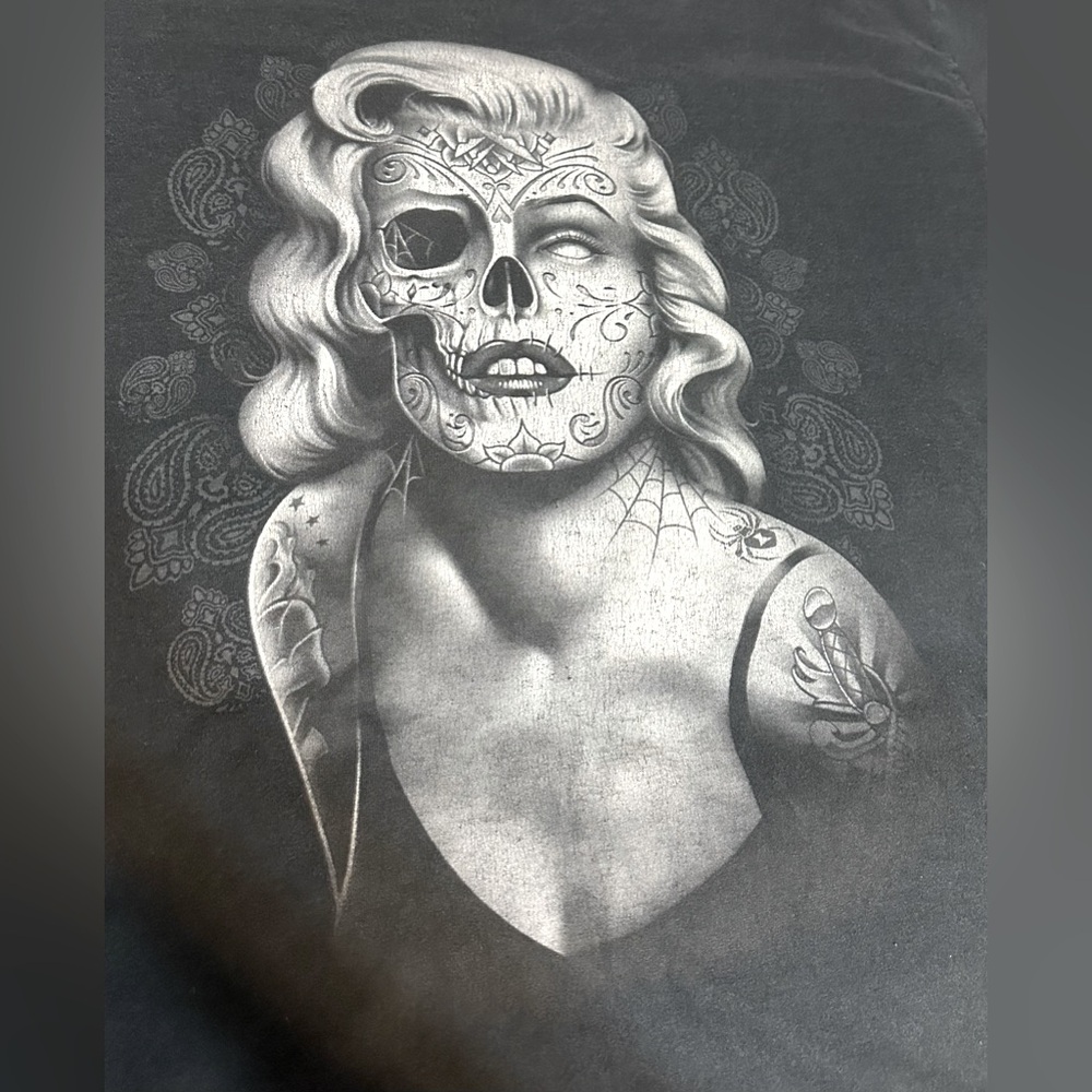 Marolyn Monroe Skeleton Graphic Tee Shirt